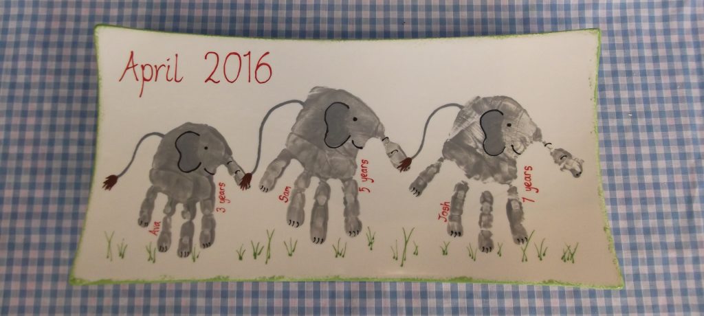 Elephant hand print plate