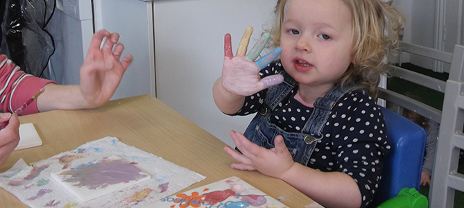 Toddler messy painting